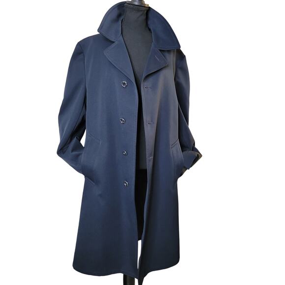 VTG Rothschild's Mens Big & Tall Navy Trench Coat Jacket Removable Liner✨️42L - Picture 12 of 16